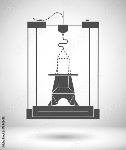 3D modeling and scanning technology printing icon