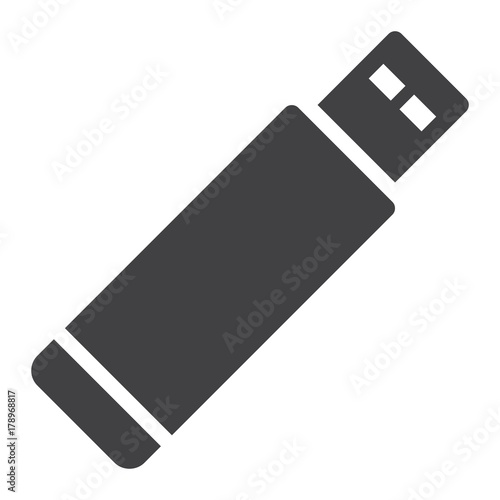Usb flash drive glyph icon, web and mobile, memory sign vector graphics, a solid pattern on a white background, eps 10.