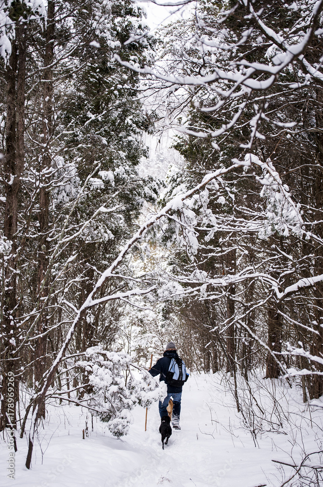 Hikers - Winter Wonderland - Buzzardroost Rock - Edge of Appalachia - Ohio
