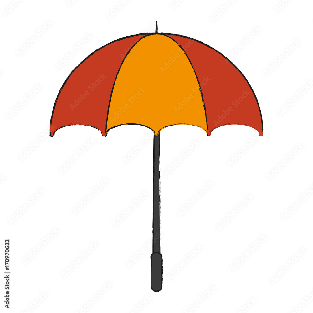 umbrella or parasol striped icon image vector illustration design