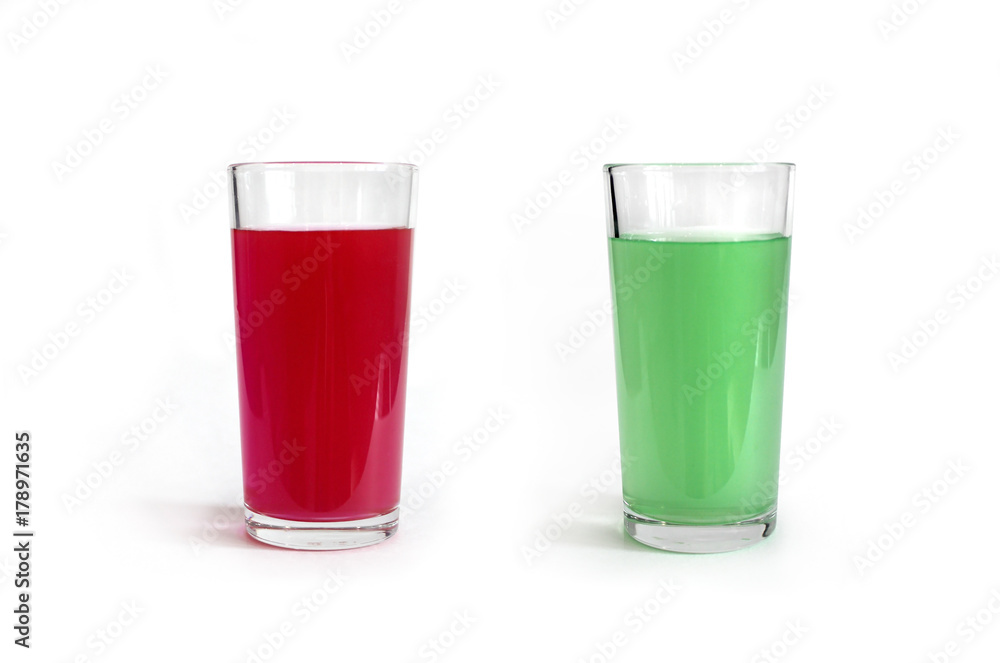 Glasses with colored water Glasses with colored water