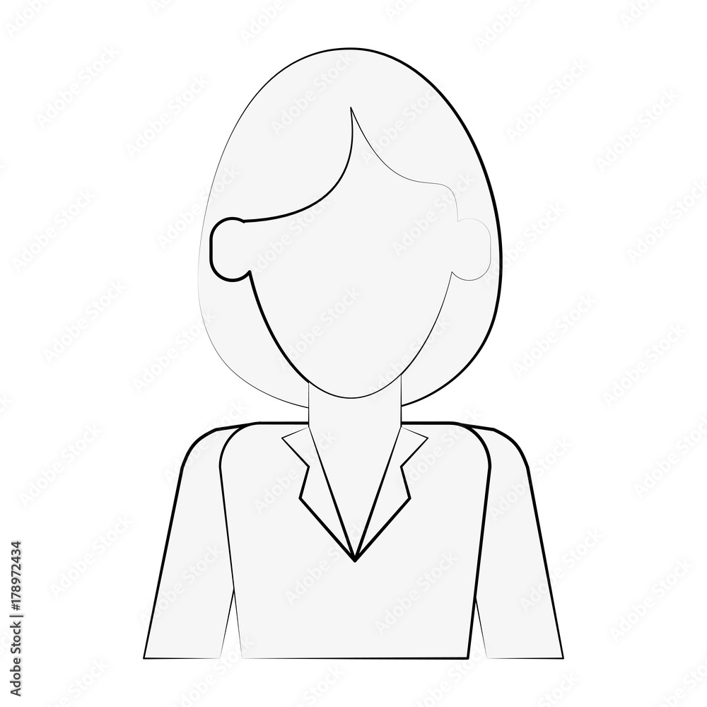woman with short hair avatar portrait icon image vector illustration design black sketch line woman with short hair avatar portrait icon image vector illustration design black sketch line