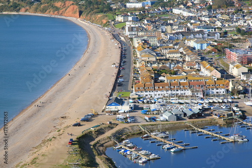 Obraz na płótnie Jurassic Coast in town of Seaton in East Devon, England
