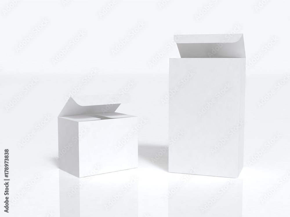 white paper box mock up blank box 3d rendering white background white paper box mock up blank box 3d rendering white background