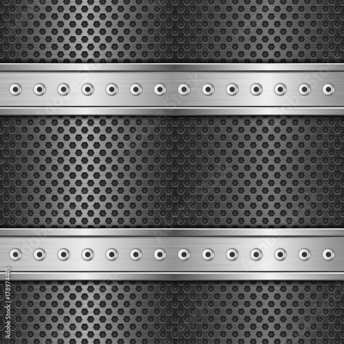 Metal perforated texture with rivets