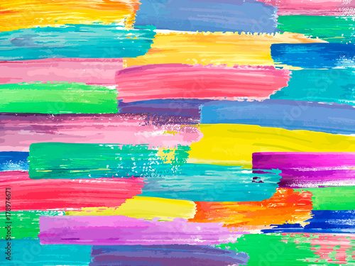 Painting background of a colorful brush stroke oil or acrylic paint design element for presentations, flyers, leaflets, postcards and posters. Vector