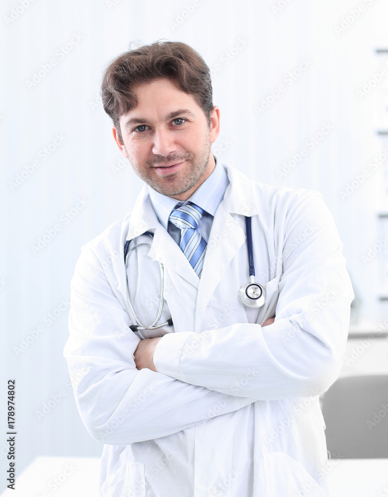 portrait of a confident therapist on a light background portrait of a confident therapist on a light background