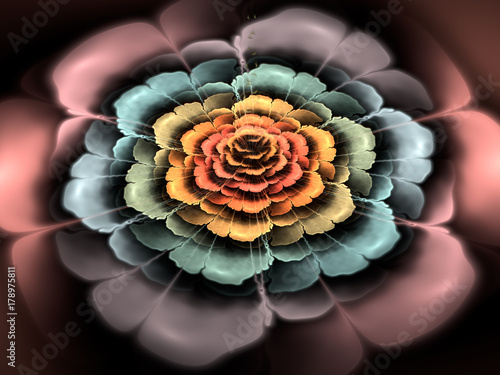 Fractal flower abstract computer-generated image