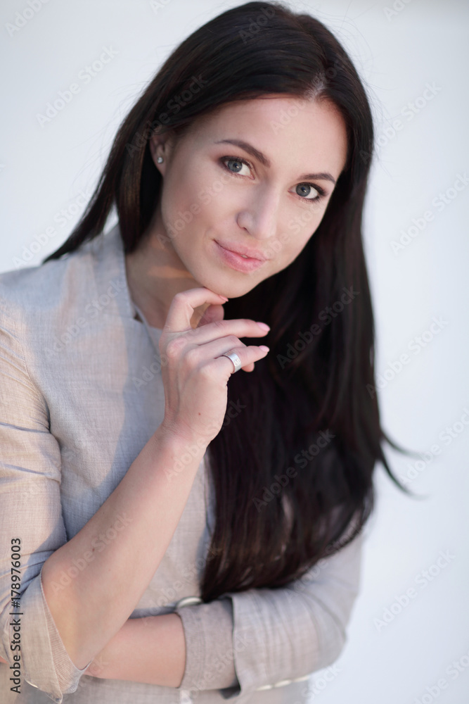 close-up . Successful modern young woman. close-up . Successful modern young woman.