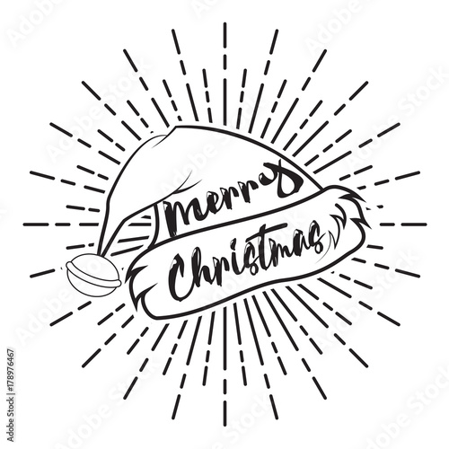 merry christmas with santa claus hat