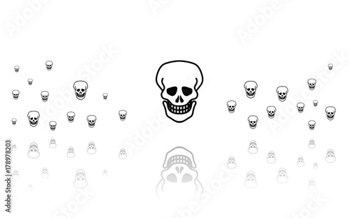 Totenkopf - Reflektierend Weiss