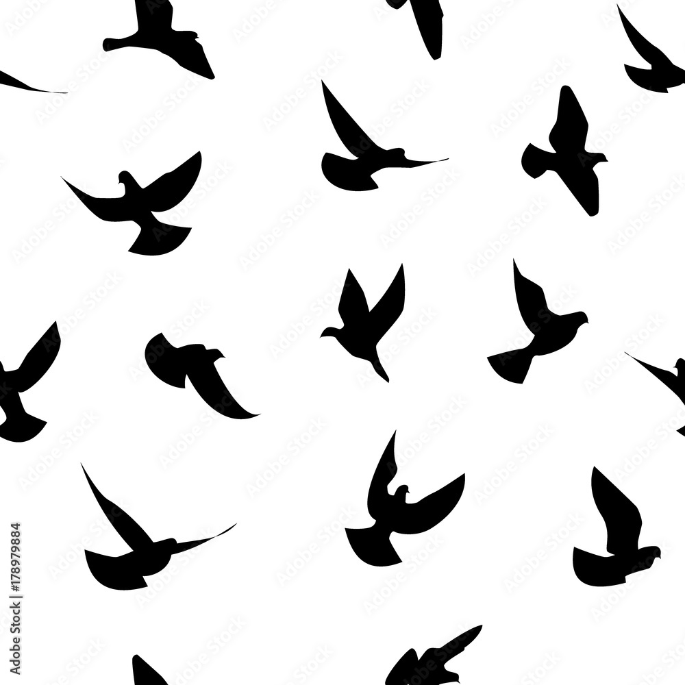 bird flying silhouette seamless pattern bird flying silhouette seamless pattern