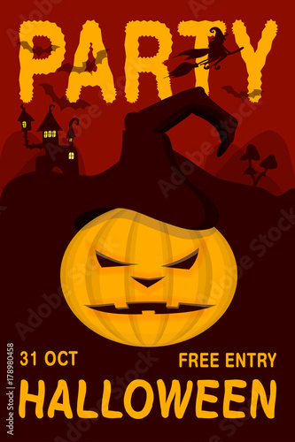 Happy Halloween colorful poster or banner vector template