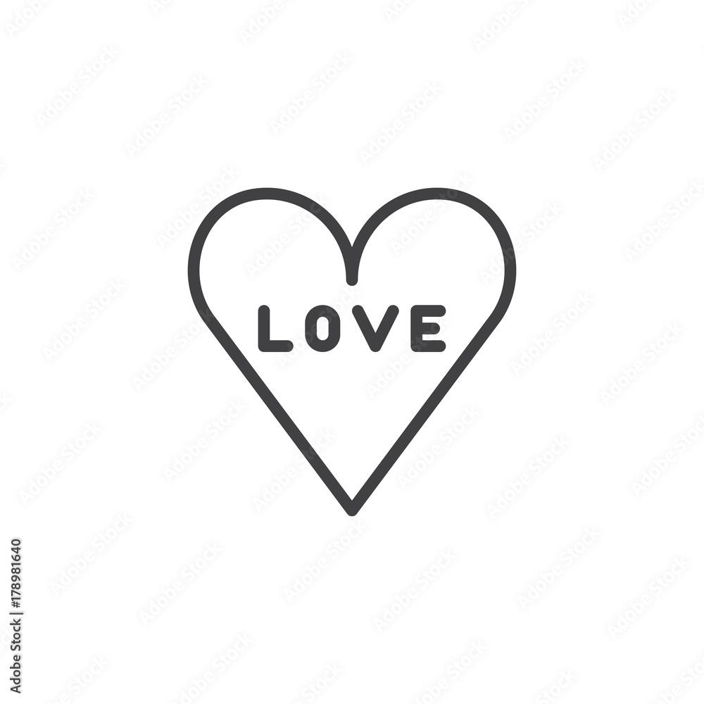 Love in heart line icon, outline vector sign, linear style pictogram isolated on white. Valentine's day symbol, logo illustration. Editable stroke Love in heart line icon, outline vector sign, linear style pictogram isolated on white. Valentine's day symbol, logo illustration. Editable stroke