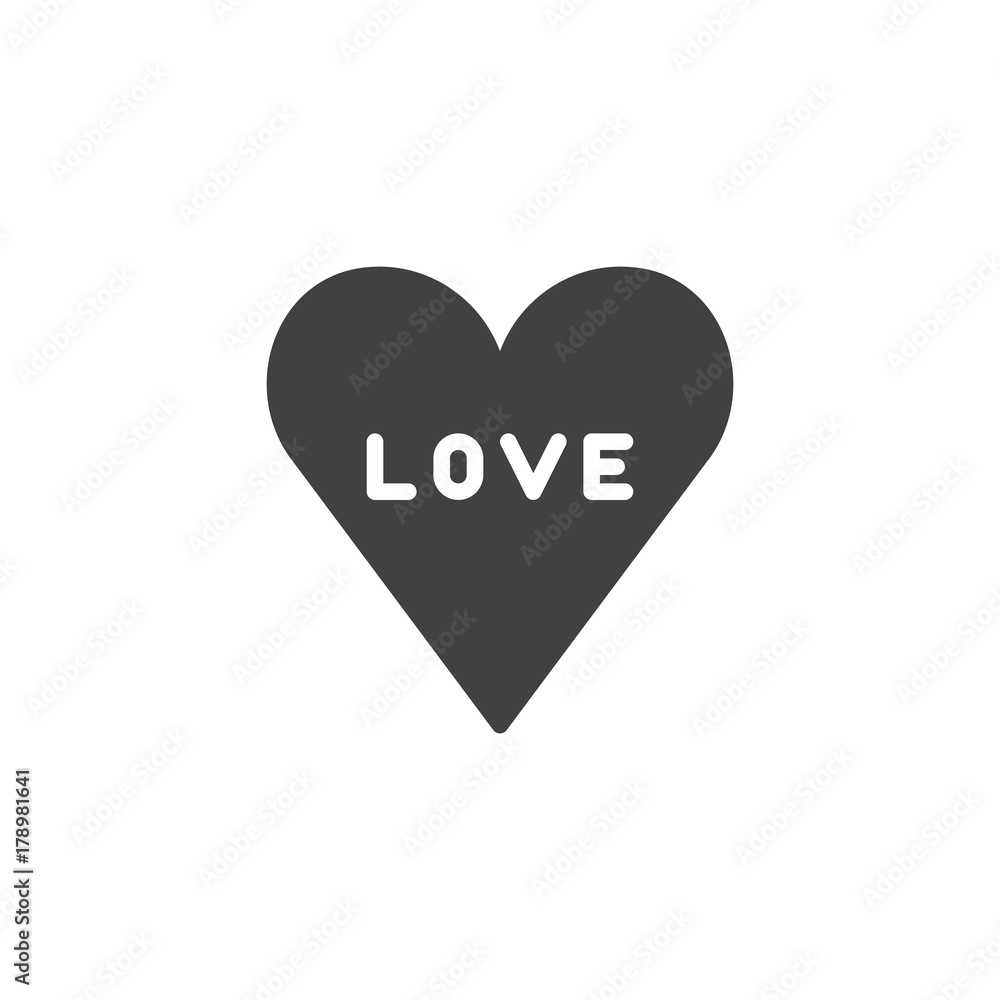 Love in heart icon vector, filled flat sign, solid pictogram isolated on white. Valentine's day symbol, logo illustration. Love in heart icon vector, filled flat sign, solid pictogram isolated on white. Valentine's day symbol, logo illustration.