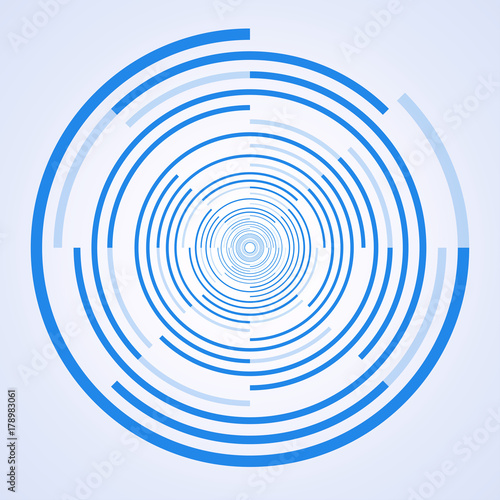 circular round scope form of dissected blue circles