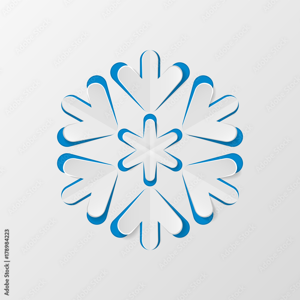 Christmas snowflake cut out of paper. Decorative design element, holiday decoration for Christmas and New Year cards. Vector illustration Christmas snowflake cut out of paper. Decorative design element, holiday decoration for Christmas and New Year cards. Vector illustration