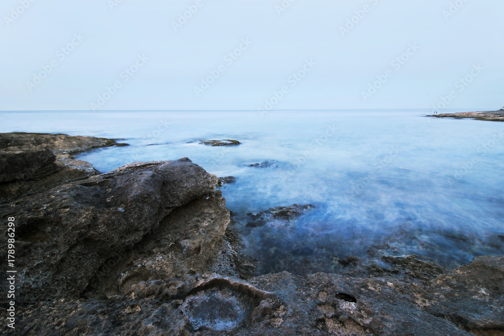 long exposure of peaceful ocean at coast long exposure of peaceful ocean at coast