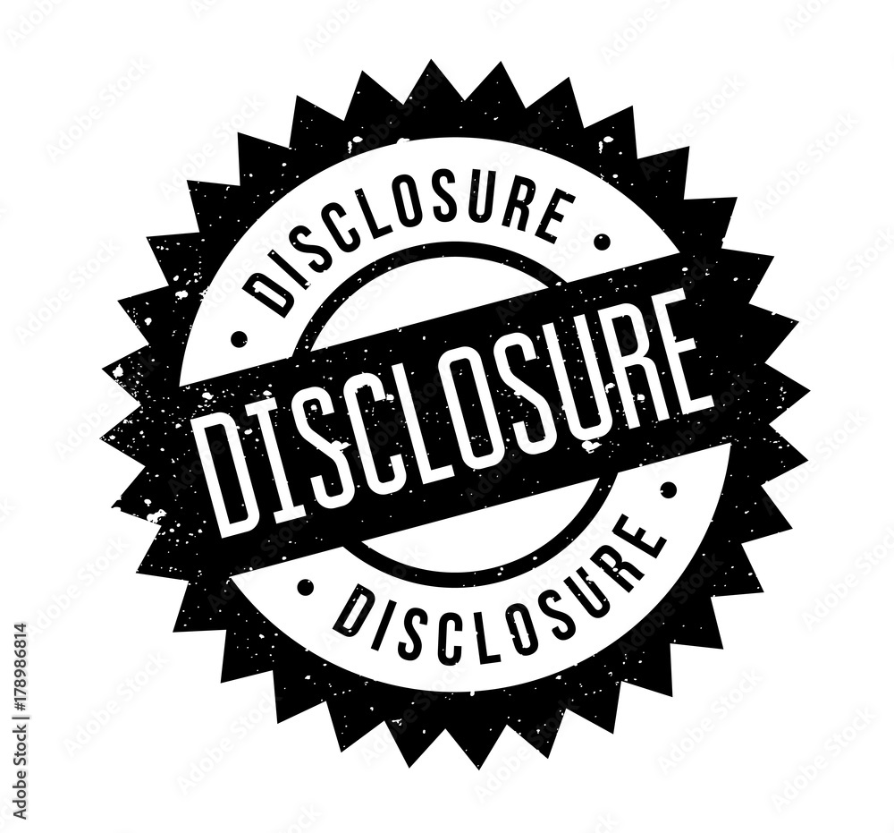 Disclosure rubber stamp. Grunge design with dust scratches. Effects can be easily removed for a clean, crisp look. Color is easily changed. Disclosure rubber stamp. Grunge design with dust scratches. Effects can be easily removed for a clean, crisp look. Color is easily changed.