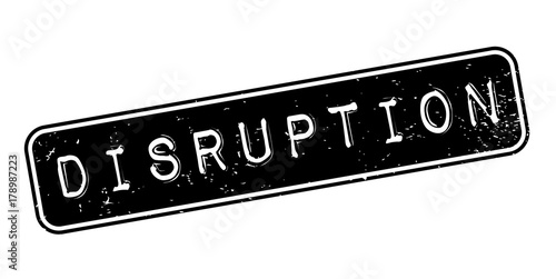 Disruption rubber stamp. Grunge design with dust scratches. Effects can be easily removed for a clean, crisp look. Color is easily changed.