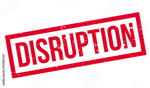 Disruption rubber stamp. Grunge design with dust scratches. Effects can be easily removed for a clean, crisp look. Color is easily changed.