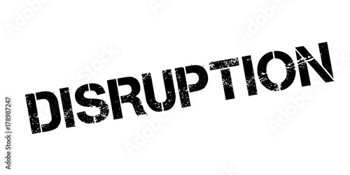 Disruption rubber stamp. Grunge design with dust scratches. Effects can be easily removed for a clean, crisp look. Color is easily changed.