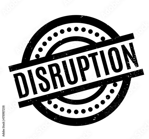 Disruption rubber stamp. Grunge design with dust scratches. Effects can be easily removed for a clean, crisp look. Color is easily changed.
