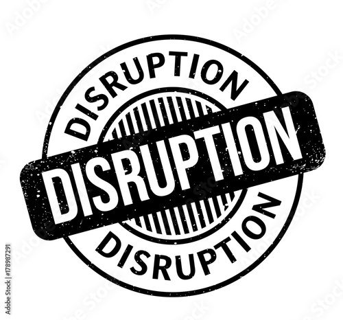 Disruption rubber stamp. Grunge design with dust scratches. Effects can be easily removed for a clean, crisp look. Color is easily changed.