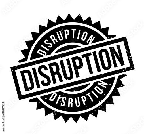 Disruption rubber stamp. Grunge design with dust scratches. Effects can be easily removed for a clean, crisp look. Color is easily changed.