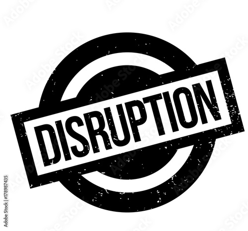 Disruption rubber stamp. Grunge design with dust scratches. Effects can be easily removed for a clean, crisp look. Color is easily changed.