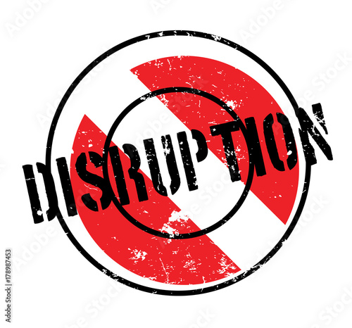 Disruption rubber stamp. Grunge design with dust scratches. Effects can be easily removed for a clean, crisp look. Color is easily changed.