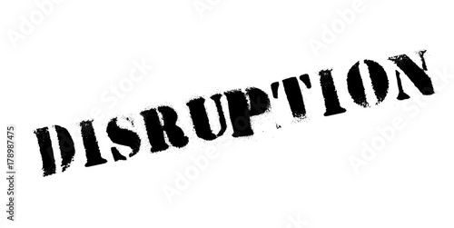 Disruption rubber stamp. Grunge design with dust scratches. Effects can be easily removed for a clean, crisp look. Color is easily changed.