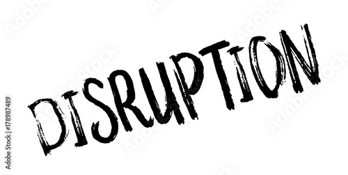 Disruption rubber stamp. Grunge design with dust scratches. Effects can be easily removed for a clean, crisp look. Color is easily changed.