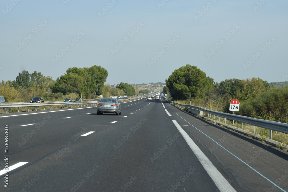 Autoroute A9 la Languedocienne dans l'Hérault