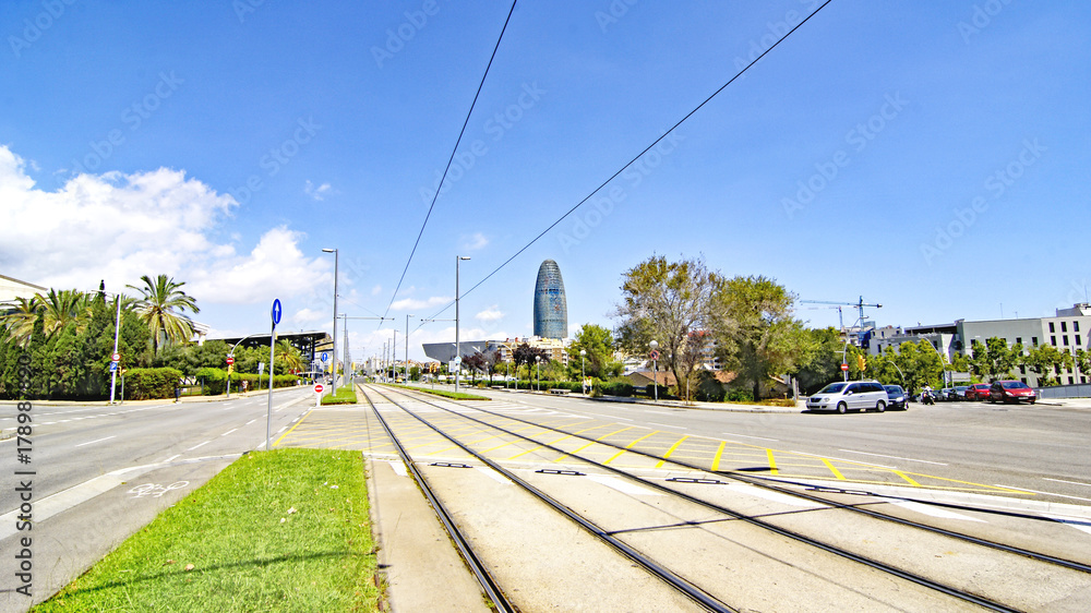 Αυτοκόλλητο Vías del Trambaix o tranvía en Barcelona, Catalunya, España