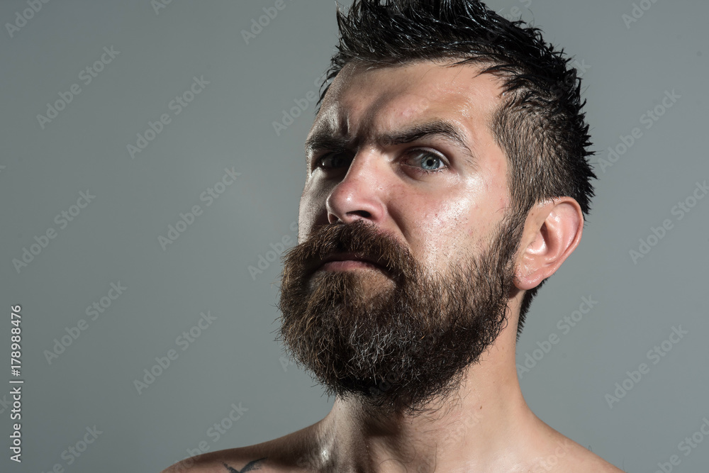 Obraz premium Man with long beard and mustache.