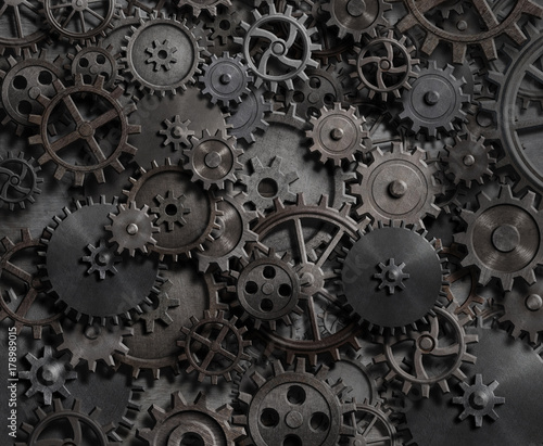 gears and cogs technology background 3d illustration