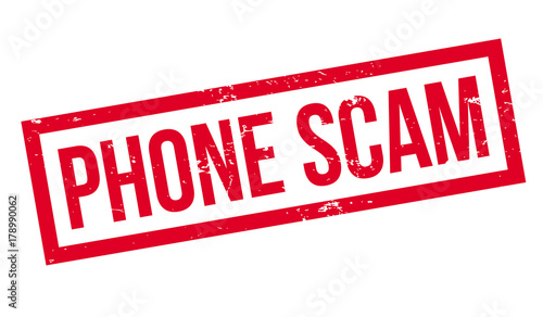 Phone Scam rubber stamp. Grunge design with dust scratches. Effects can be easily removed for a clean, crisp look. Color is easily changed.