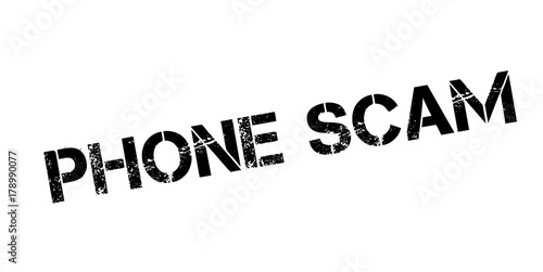 Phone Scam rubber stamp. Grunge design with dust scratches. Effects can be easily removed for a clean, crisp look. Color is easily changed.
