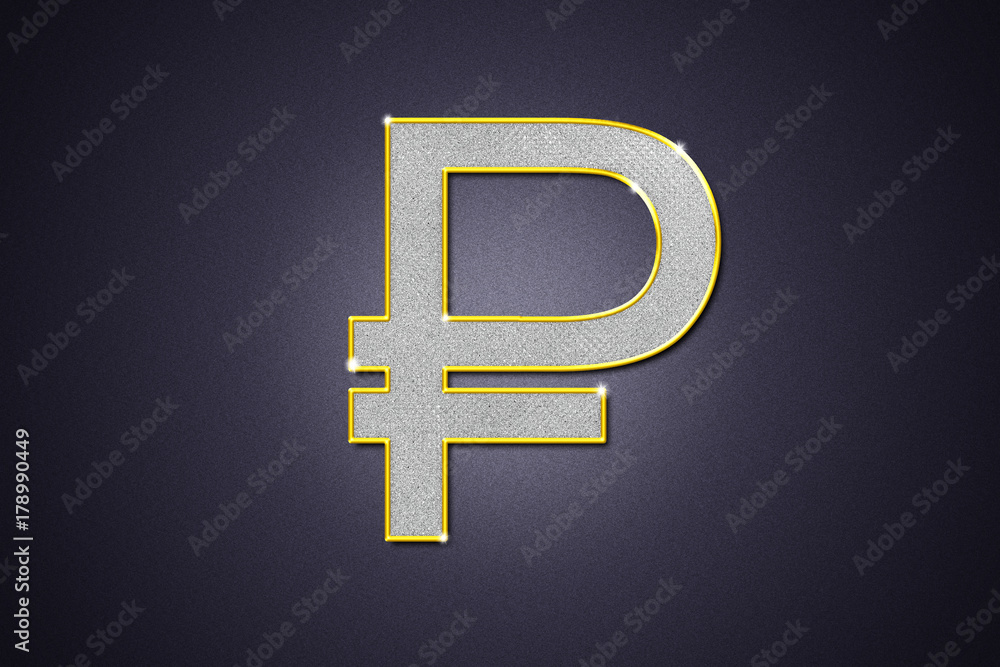 Fototapeta premium Rubel Schmuck Kette Anhänger Bling Bling