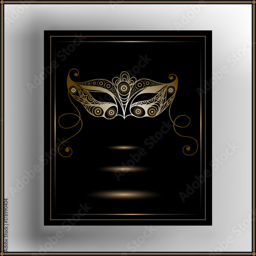 Graphic illustration with a decorative mask 1