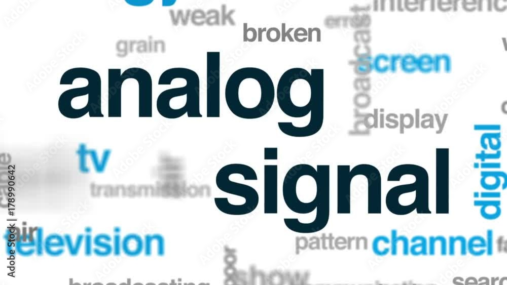 Analog signal animated word cloud, text design animation. Analog signal animated word cloud, text design animation.