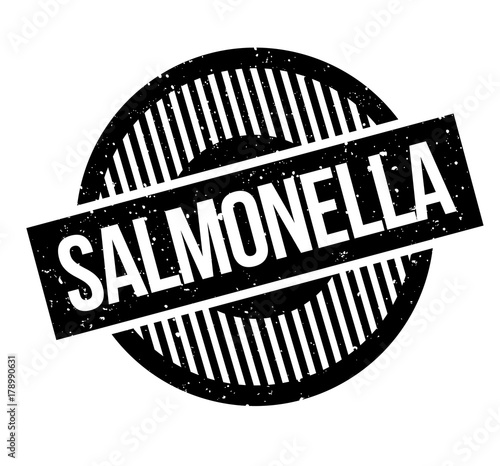 Salmonella rubber stamp. Grunge design with dust scratches. Effects can be easily removed for a clean, crisp look. Color is easily changed.