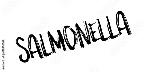 Salmonella rubber stamp. Grunge design with dust scratches. Effects can be easily removed for a clean, crisp look. Color is easily changed.
