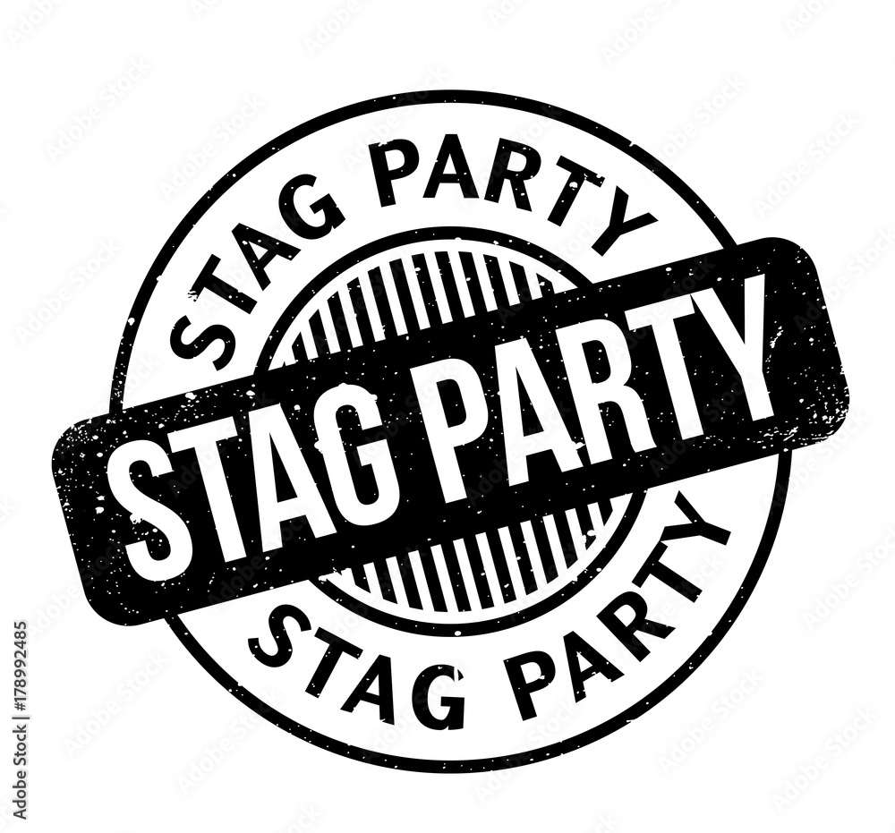 Stag Party rubber stamp. Grunge design with dust scratches. Effects can be easily removed for a clean, crisp look. Color is easily changed.