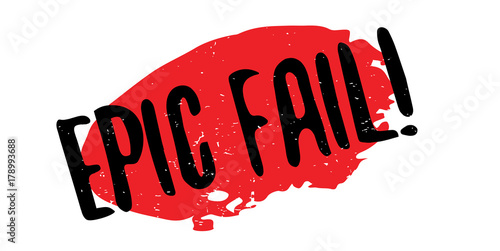 Epic Fail rubber stamp. Grunge design with dust scratches. Effects can be easily removed for a clean, crisp look. Color is easily changed.