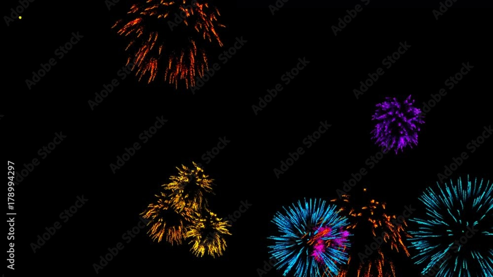 Abstract background with fireworks. Cg animation. Seamless loop Abstract background with fireworks. Cg animation. Seamless loop