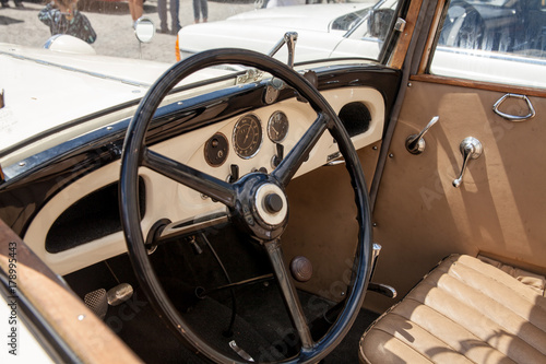 Old vintage car interior. © Szymon Kaczmarczyk