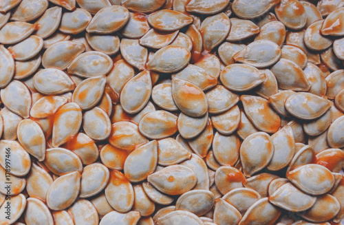 Obraz na płótnie Fresh pumpkin seeds w salonie