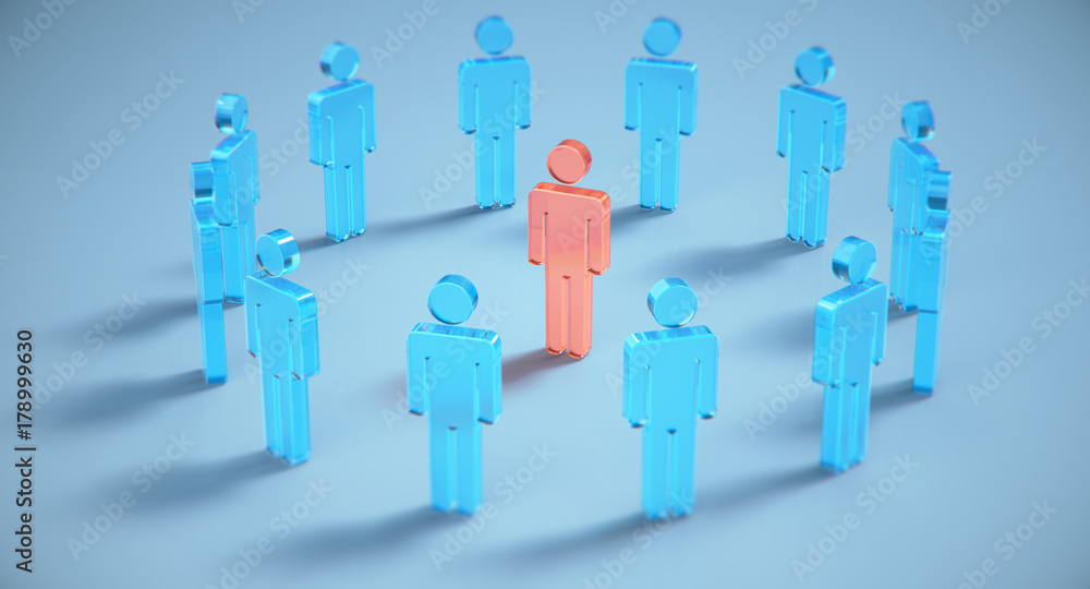 3d render human social network and leadership as concept. 3d render human social network and leadership as concept.